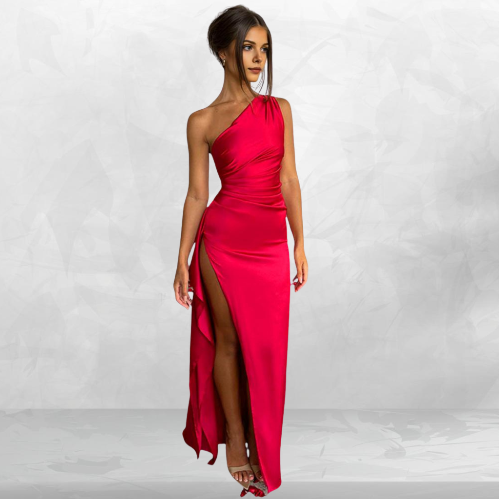 Luxe One-Shoulder Satin Dress