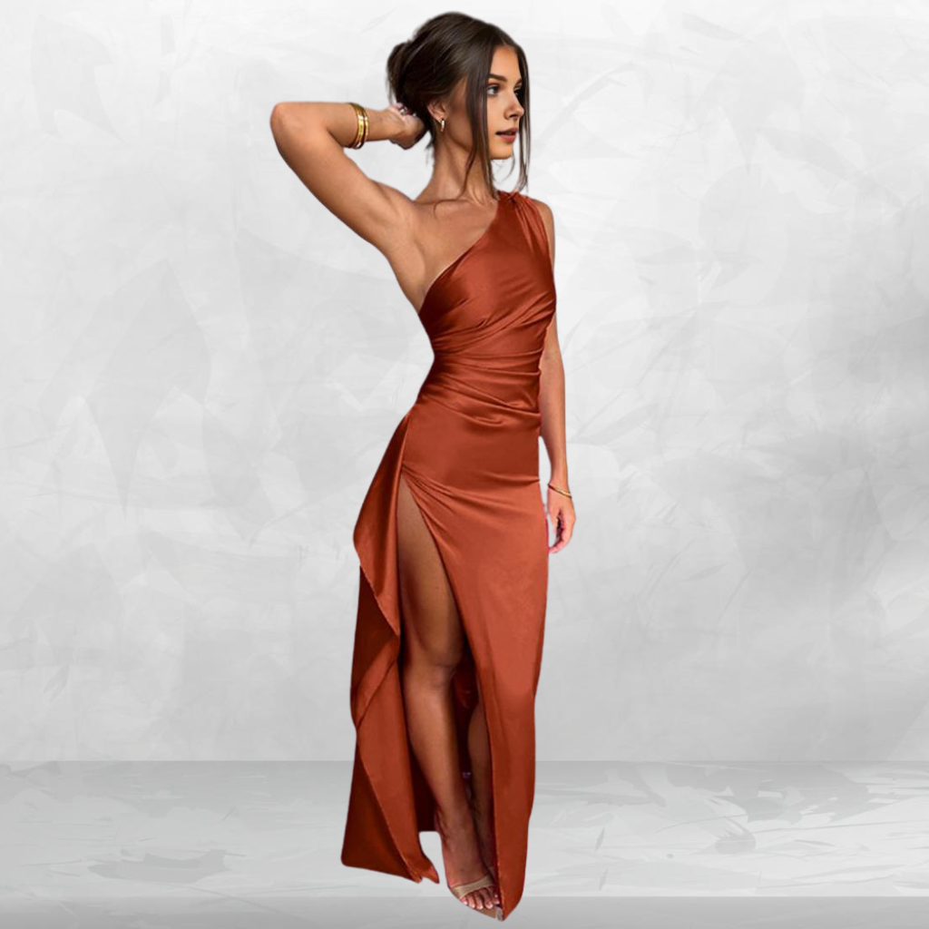 Luxe One-Shoulder Satin Dress